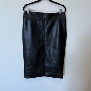 Babaton Black Leather Pencil Skirt